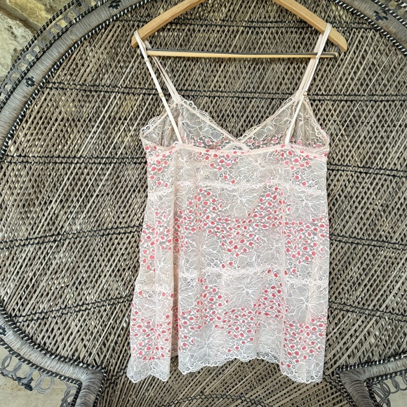 Ebeney Lace Teddy ivory : coral accents - Picture 3 of 10